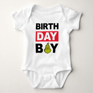 Grinch Snowflake Birthday Boy Baby Strampler