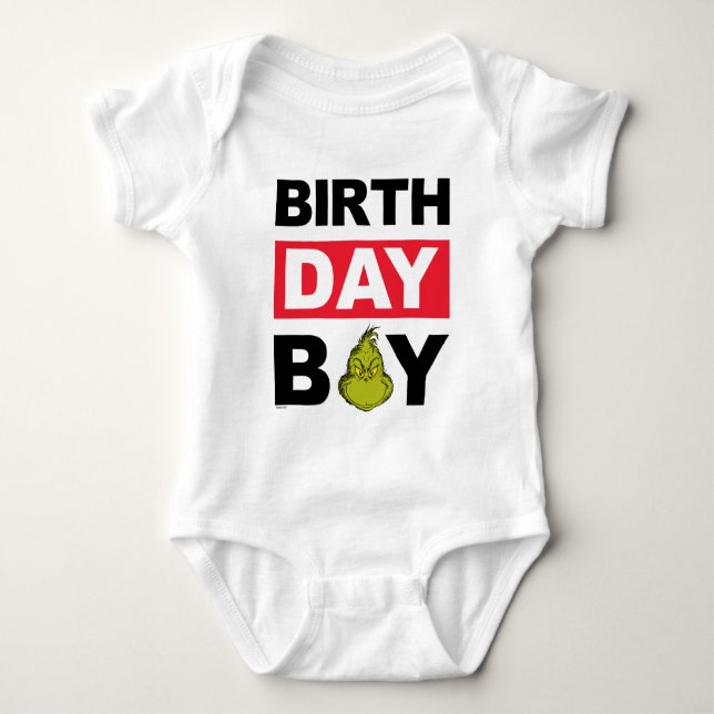 Grinch Snowflake Birthday Boy Baby Strampler (Vorderseite)