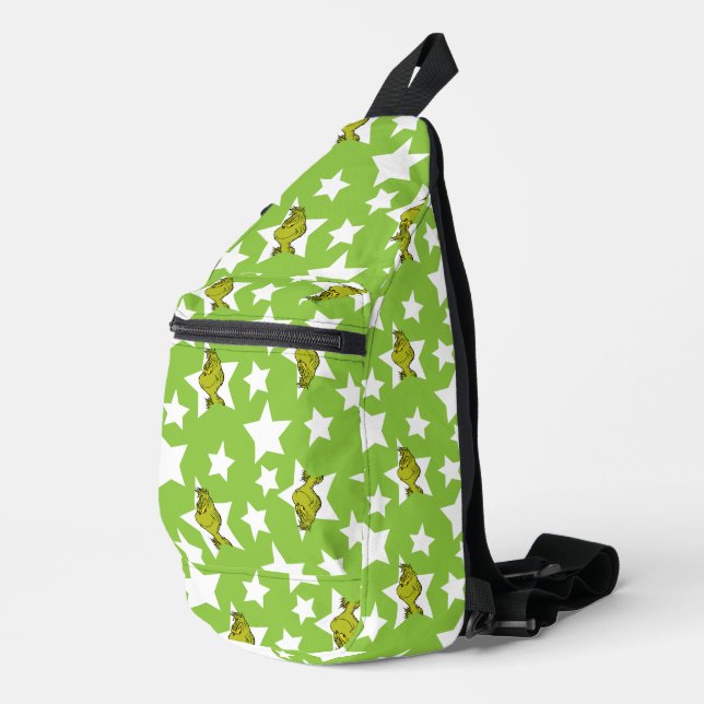 Grinch Spähender Stern Muster Crossbody Bag (Rechte Ecke)