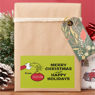 Grinch Von Weihnachts-Geschenkanhänger Rechteckiger Aufkleber
