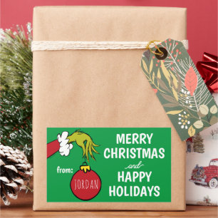 Grinch Von Weihnachts-Geschenkanhänger Rechteckiger Aufkleber