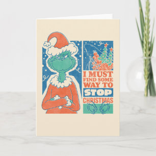 Grinch Weihnachten stoppen Vintage-Grafik Karte