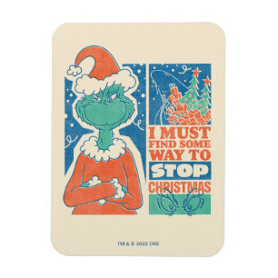 Grinch   Weihnachten stoppen Vintage-Grafik Magnet