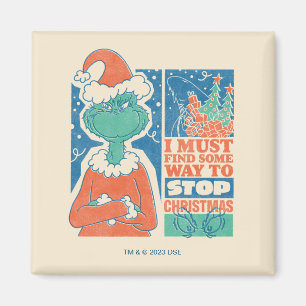 Grinch   Weihnachten Stoppen Vintage-Grafik Magnet
