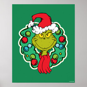 Grinch   Weihnachts-Weihnachts-Kranz Poster