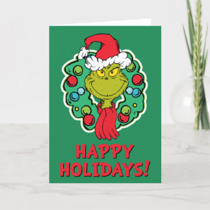 Grinch   Weihnachtskränze Feiertagskarte