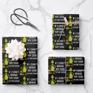 Grinch Wenn ich meinen Hund nicht mitbringen kann, Geschenkpapier Set