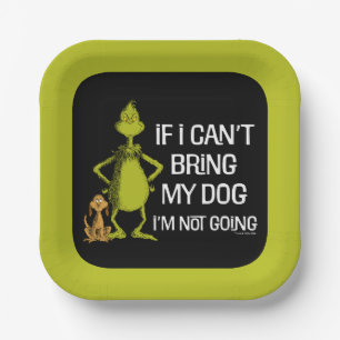 Grinch Wenn ich meinen Hund nicht mitbringen kann, Pappteller