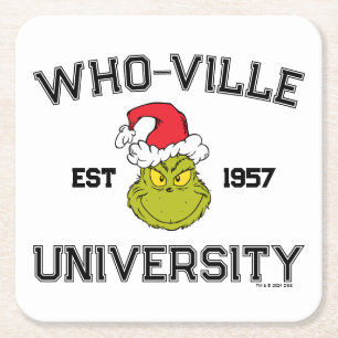 Grinch Who-ville Universität Est 1957 Rechteckiger Pappuntersetzer