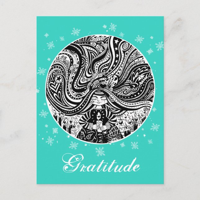 Grincheux Angel Wings | Carte postale Aqua (Devant)