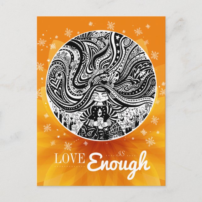 Grincheux Angel Wings | Carte postale orange (Devant)