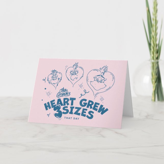 Grinch's Heart wuchs um 3 Größen Karte (Vorderseite)