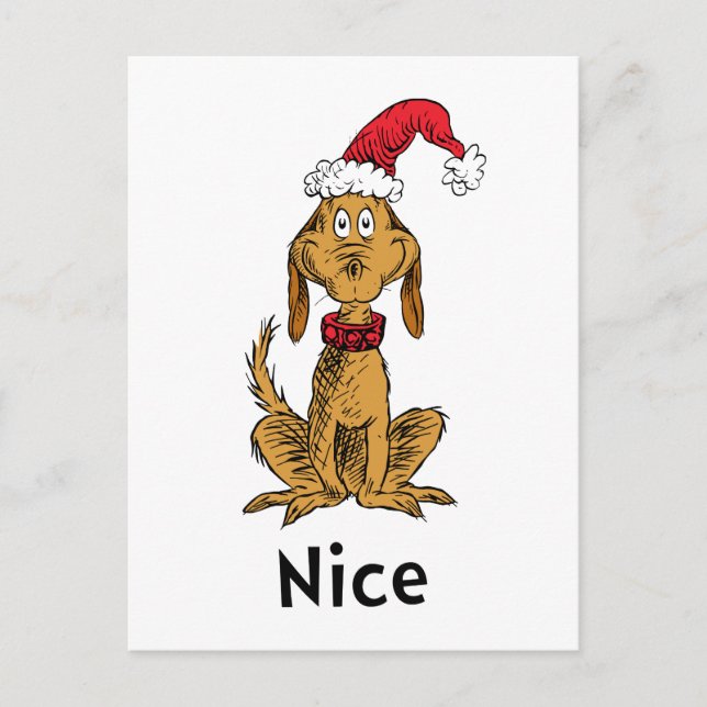 Grinchs Max | Weihnachtsmannmütze Postkarte (Vorderseite)