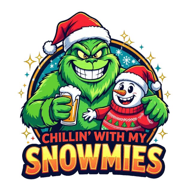 Grinchy Bigfoot chillin With My Snowmies Sweatshirt (Von Creator hochgeladen)