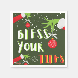 GRINCHY Mahjong Bless Your Tiles Napkins Serviette