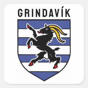 Grindavík-Wappen - Island Quadratischer Aufkleber