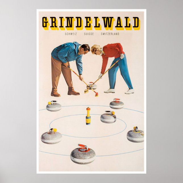 Grindelwald Art Schweizer Reiseplakat Schweiz Poster (Vorne)
