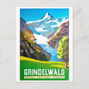 Grindelwald, Bergspitze, Schweiz, Vintag Postkarte