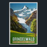 Grindelwald, Berner Oberland, Schweiz, Ski Poster<br><div class="desc">Empfohlene Größen: Extra klein, klein, mittel und groß. Grindelwald, ein Dorf in den Berner Alpen der Schweiz, ist ein beliebtes Tor zur Jungfrau Region, mit Ski im Winter und Wandern im Sommer. Es ist auch ein Ausgangspunkt für Bergsteigen Aufstiege bis zur ikonischen Nordwand des Eiger Mountain. Die Gletscherschlucht, eine Gletscherschlucht...</div>