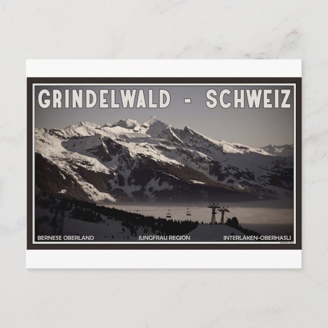 Grindelwald Nebel Postkarte (Vorderseite)