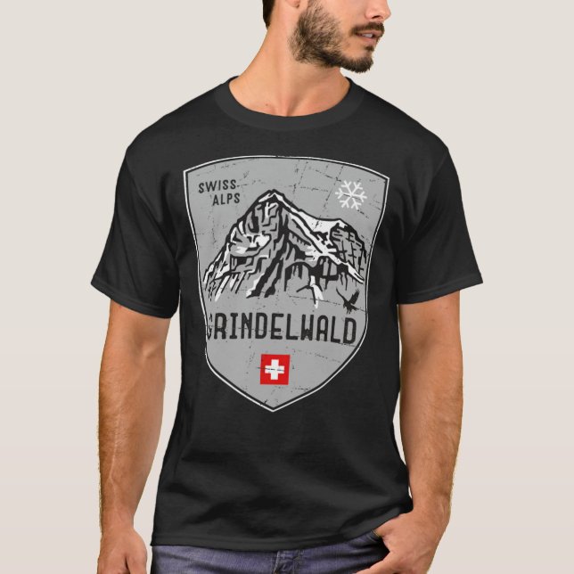 Grindelwald - Schweiz Emblem Classic T T-Shirt (Vorderseite)