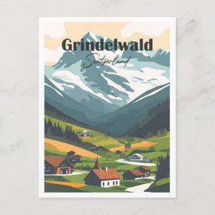 Grindelwald Schweiz Kunstwerk Reisen Postkarte