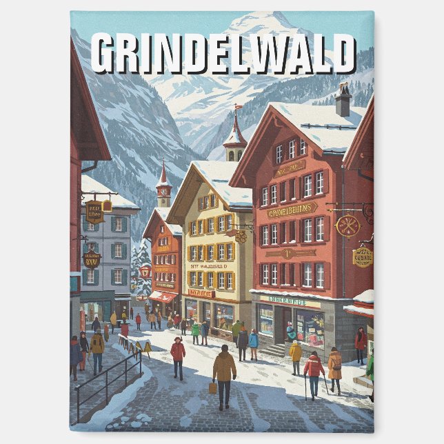 Grindelwald Schweiz Reisen Magnet (Vorderseite)