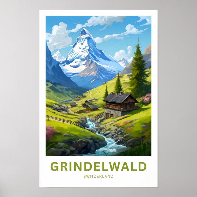 Grindelwald Schweiz Reisen Print Poster (Vorne)
