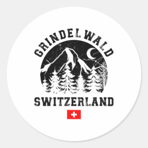 Grindelwald Schweiz Skigebiet Alpen Runder Aufkleber