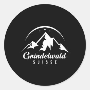 Grindelwald Schweiz Skigebiet Snowboarden Runder Aufkleber