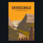 Grindelwald Schweiz Tourismus Vintag Poster<br><div class="desc">Grindelwald Retrovektor-Reise-Design. Grindelwald,  ein Dorf in den Berner Alpen der Schweiz,  ist ein beliebtes Tor zur Jungfrau Region,  mit Ski im Winter und Wandern im Sommer.</div>