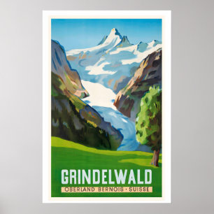 Grindelwald Schweiz Vintage-Reiseposter Poster