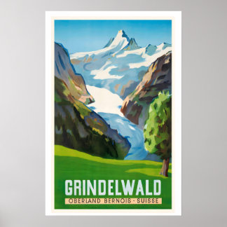 Grindelwald Schweiz Vintage-Reiseposter Poster