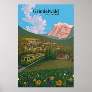 Grindelwald Suisse Affiche de voyage