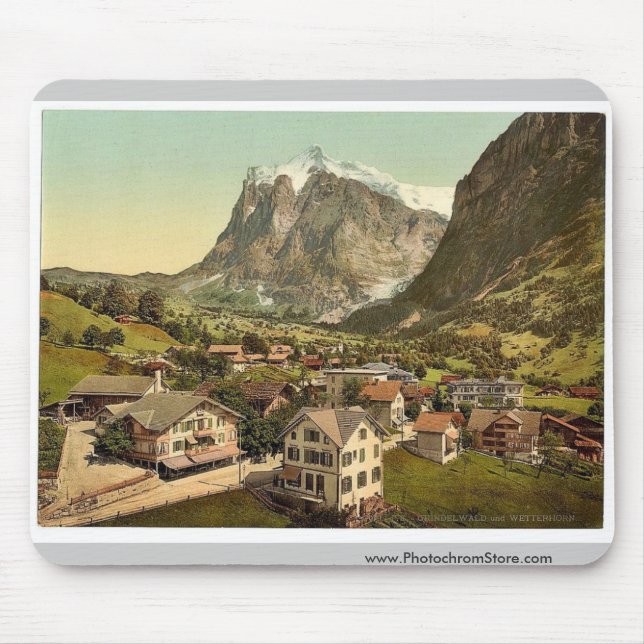Grindelwald und Wetterhorn Berg, Bernese Oberl Mousepad (Vorne)