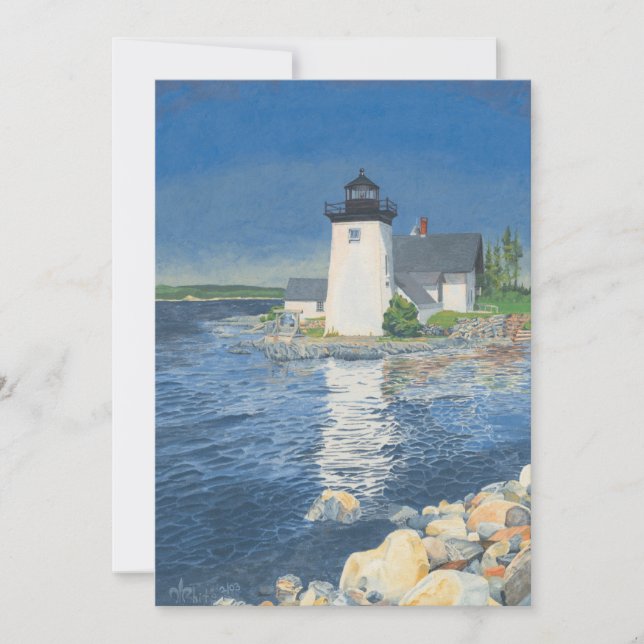 Grindle Point Leuchtturm Einladung (Vorderseite)