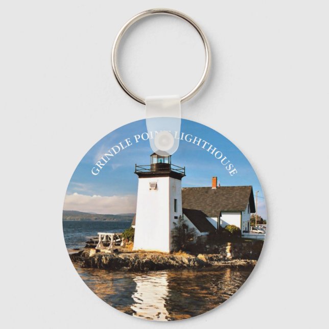 Grindle Point Lighthouse, Maine Keyring Schlüsselanhänger (Vorderseite)