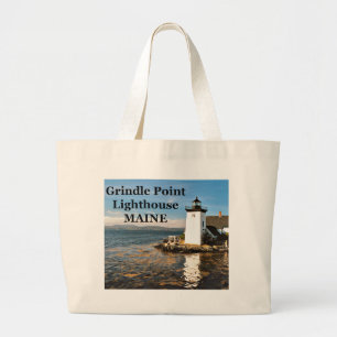 Grindle Point Lighthouse, Maine Tote Bag Jumbo Stoffbeutel
