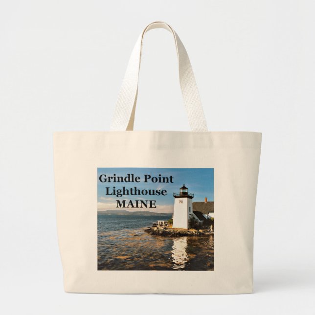 Grindle Point Lighthouse, Maine Tote Bag Jumbo Stoffbeutel (Vorne)
