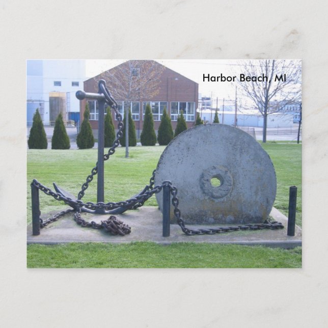 Grindstone und Anchor in Harbour Beach, MI Postcar Postkarte (Vorderseite)