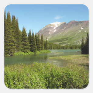 Grinnell Creek beim Glacier Nationalpark Quadratischer Aufkleber