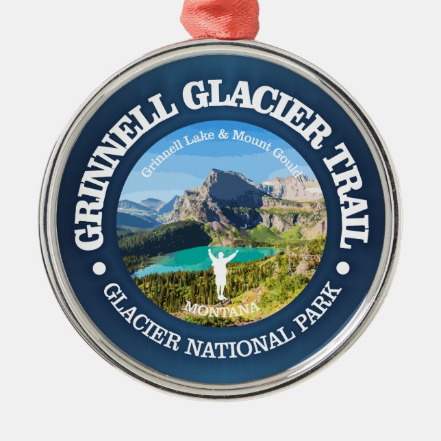 Grinnell Glacier Trail Ornament Aus Metall (Vorne)