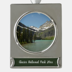 Grinnell Lake im Glacier-Nationalpark Banner-Ornament Silber