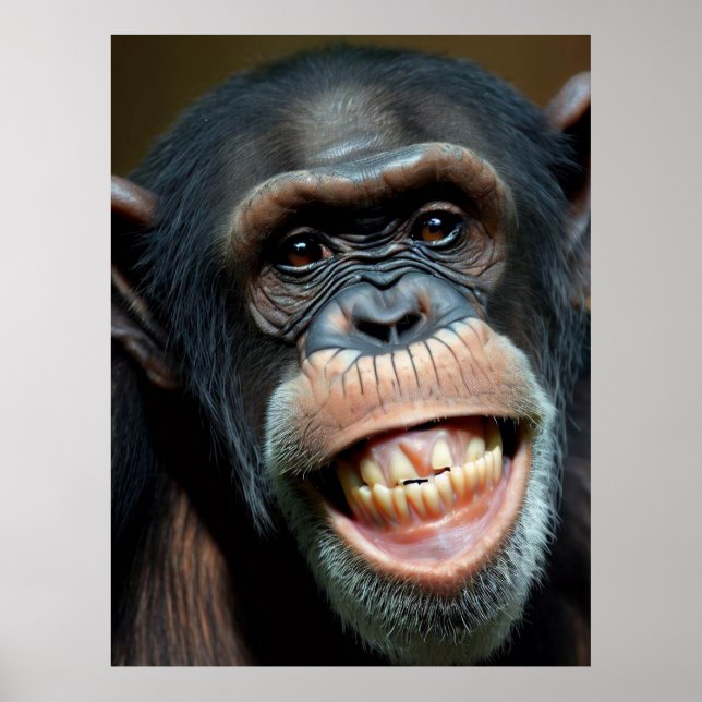 Grinning Chimpanze Poster (Vorne)