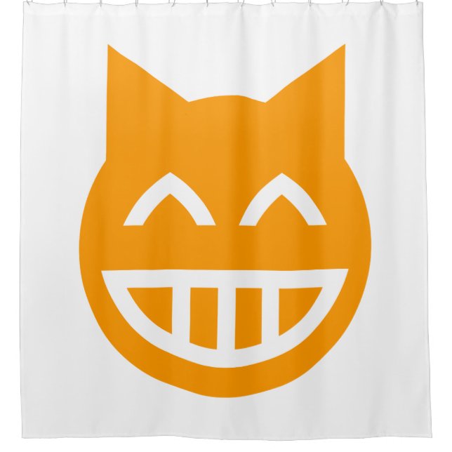 Grinning Emoji Cat Duschvorhang (Vorderseite)