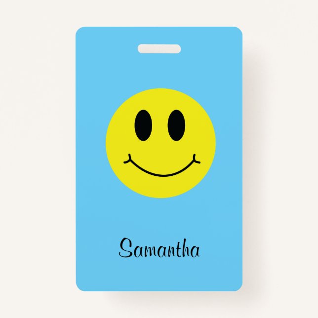 Grinning Face Classic mit Namen Ausweis (Vorderseite)