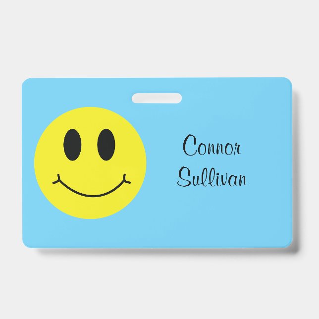 Grinning Face Classic mit Vorname Abzeichen Ausweis (Vorderseite)