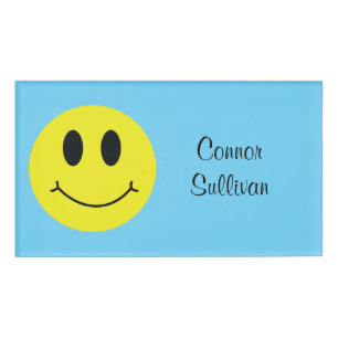Grinning Face Classic mit Vorname Namenschild