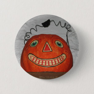 Grinning Pumpkin Button