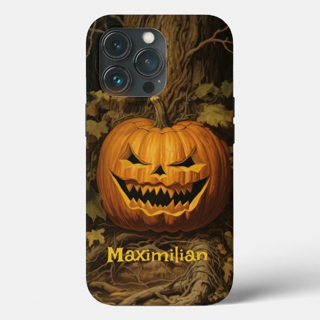 Grinning Pumpkin Halloween Dein Individuelle Name Case-Mate iPhone Hülle (Rückseite)
